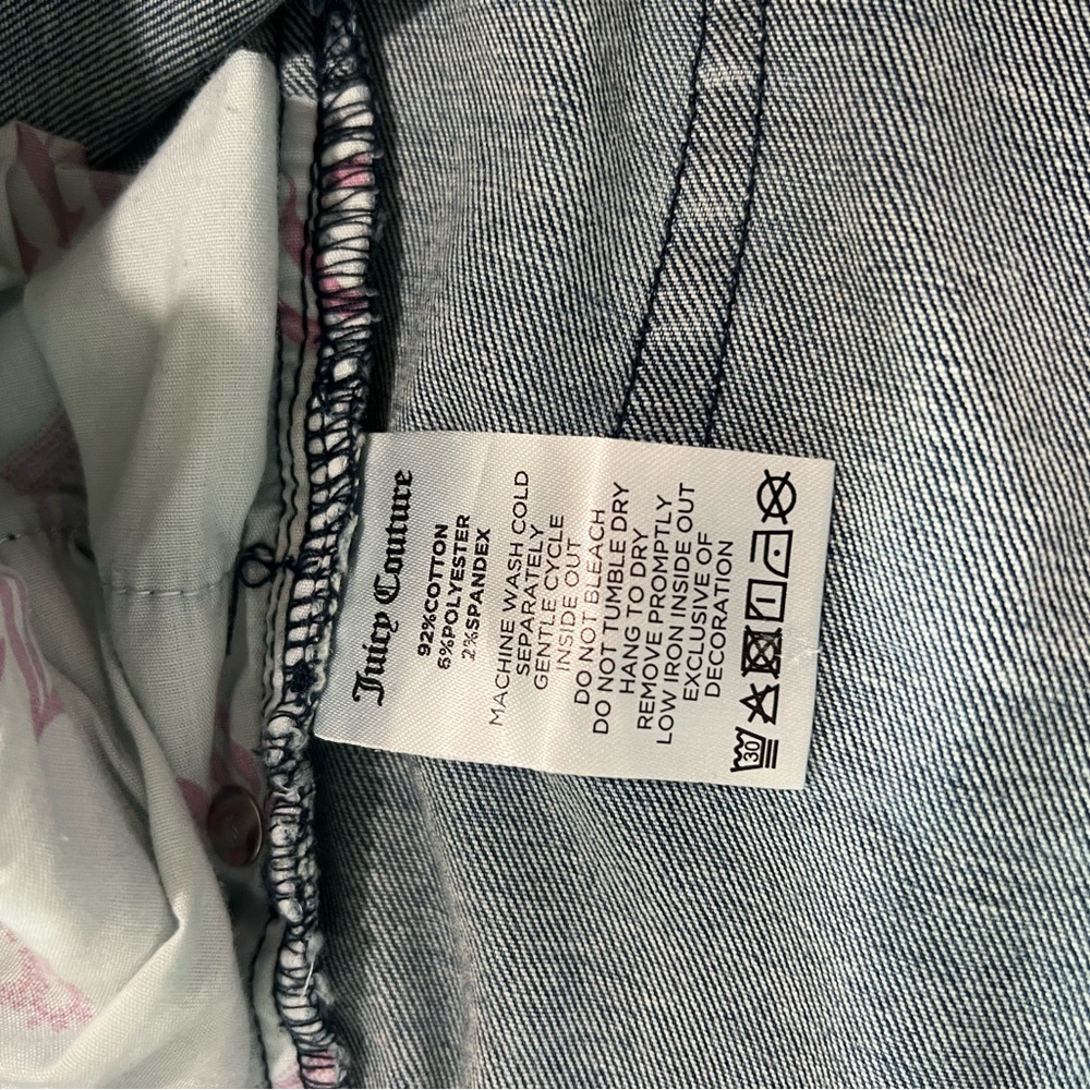 NWT Juicy Couture Denim Sweetheart Neckline mini Dress dark Wash size M NWT - Picture 13 of 13